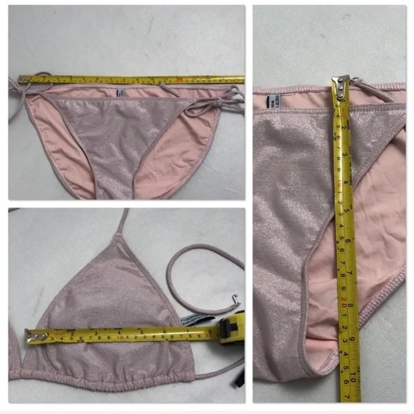 Juicy Couture Y2K pink sparkle string bikini XL